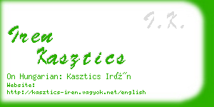 iren kasztics business card